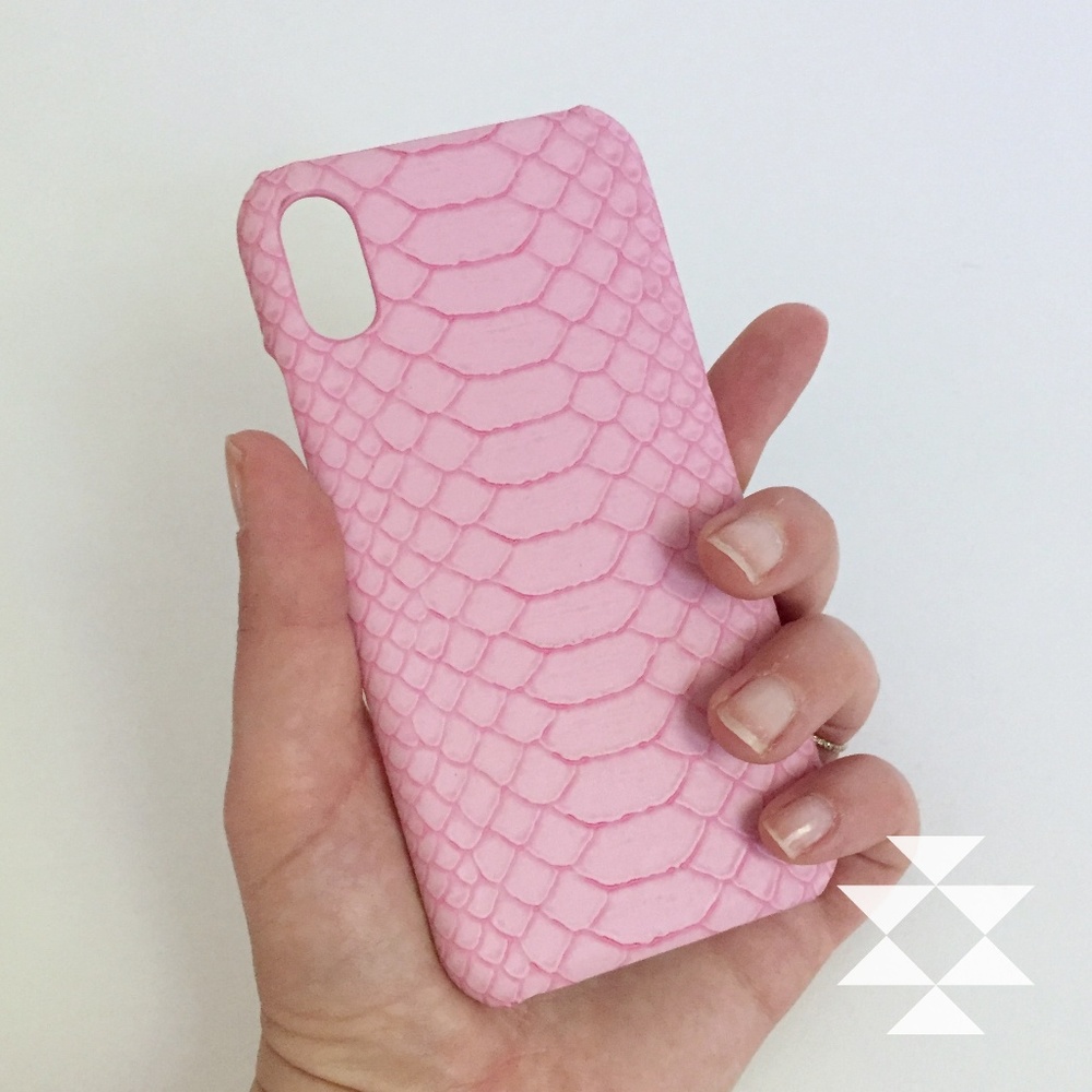Pink Snake Pattern iPhone X case